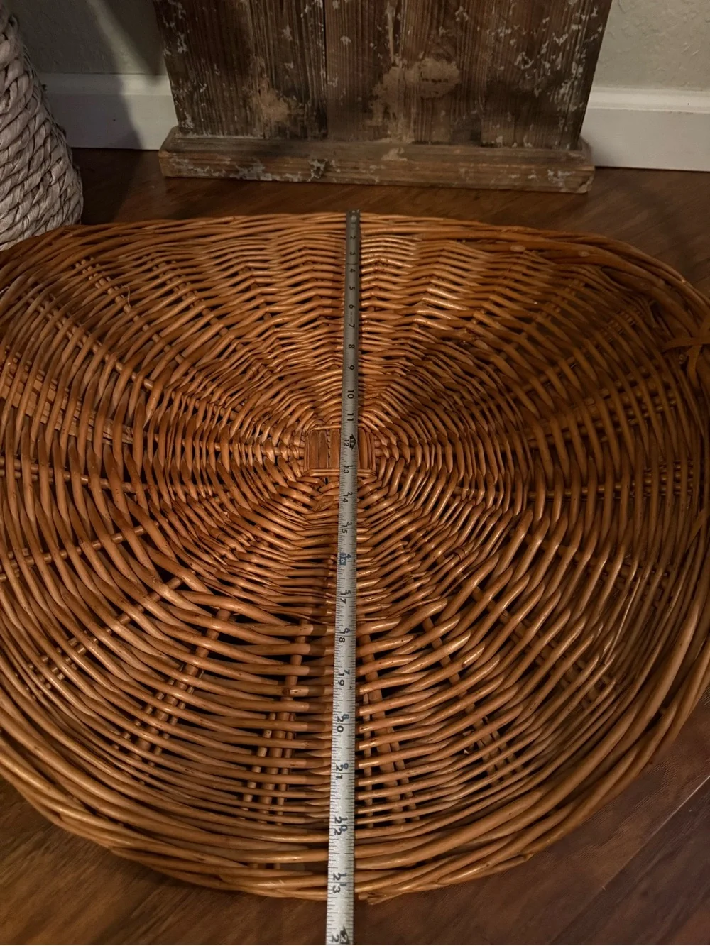 XL Vintage Wicker Flower Gathering Basket French Style 23”